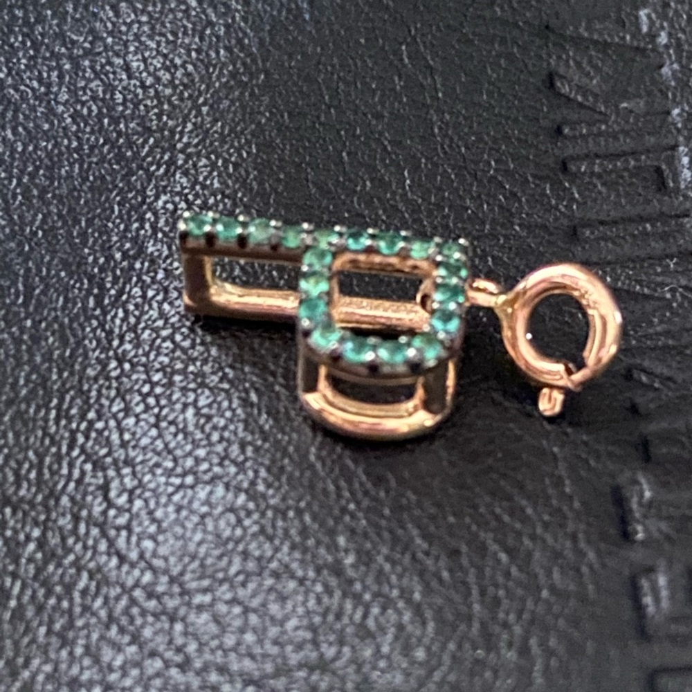 Kismet by Milka P emerald charm rose gold new